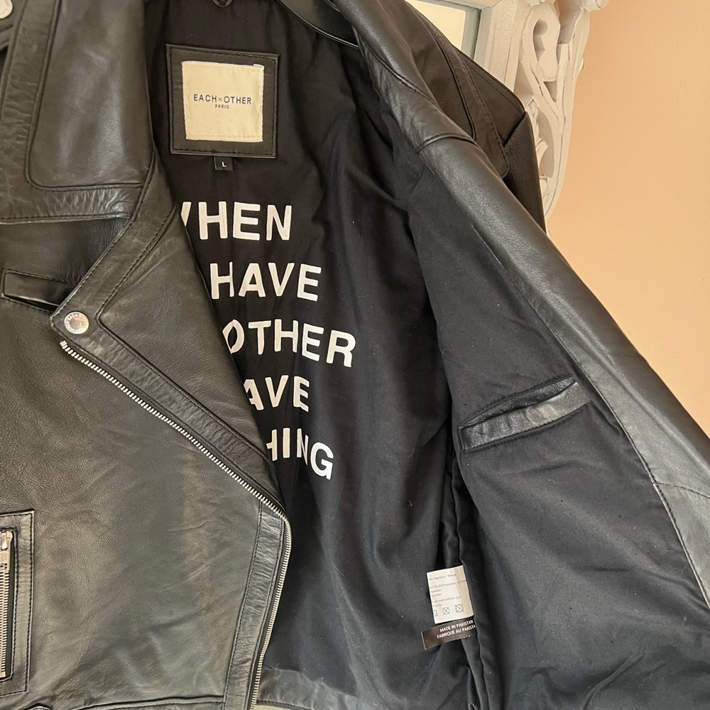 NWOT Each And Other Real Leather Moto Jacket - Picture 4 of 8